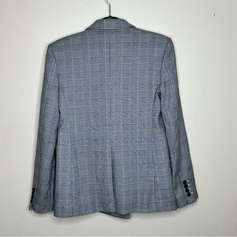 Equipment x Tabitha Simmons Hamish Blazer Gray Windowpane Double Breasted size 0